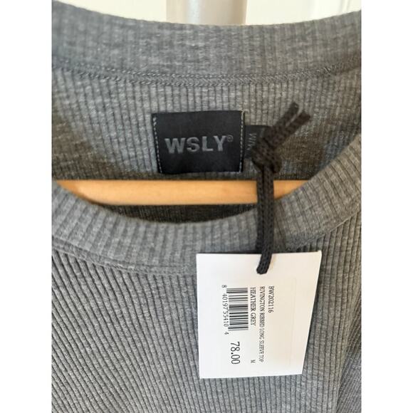 WSLY Rivington Ribbed Long‎ Sleeve Top Heather Grey Size Medium - Picture 3 of 9